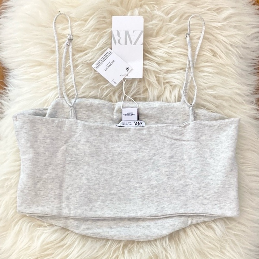 Zara x Harvard Corset Style Soft Knit Crop Top w/Side Boning - Picture 5 of 12